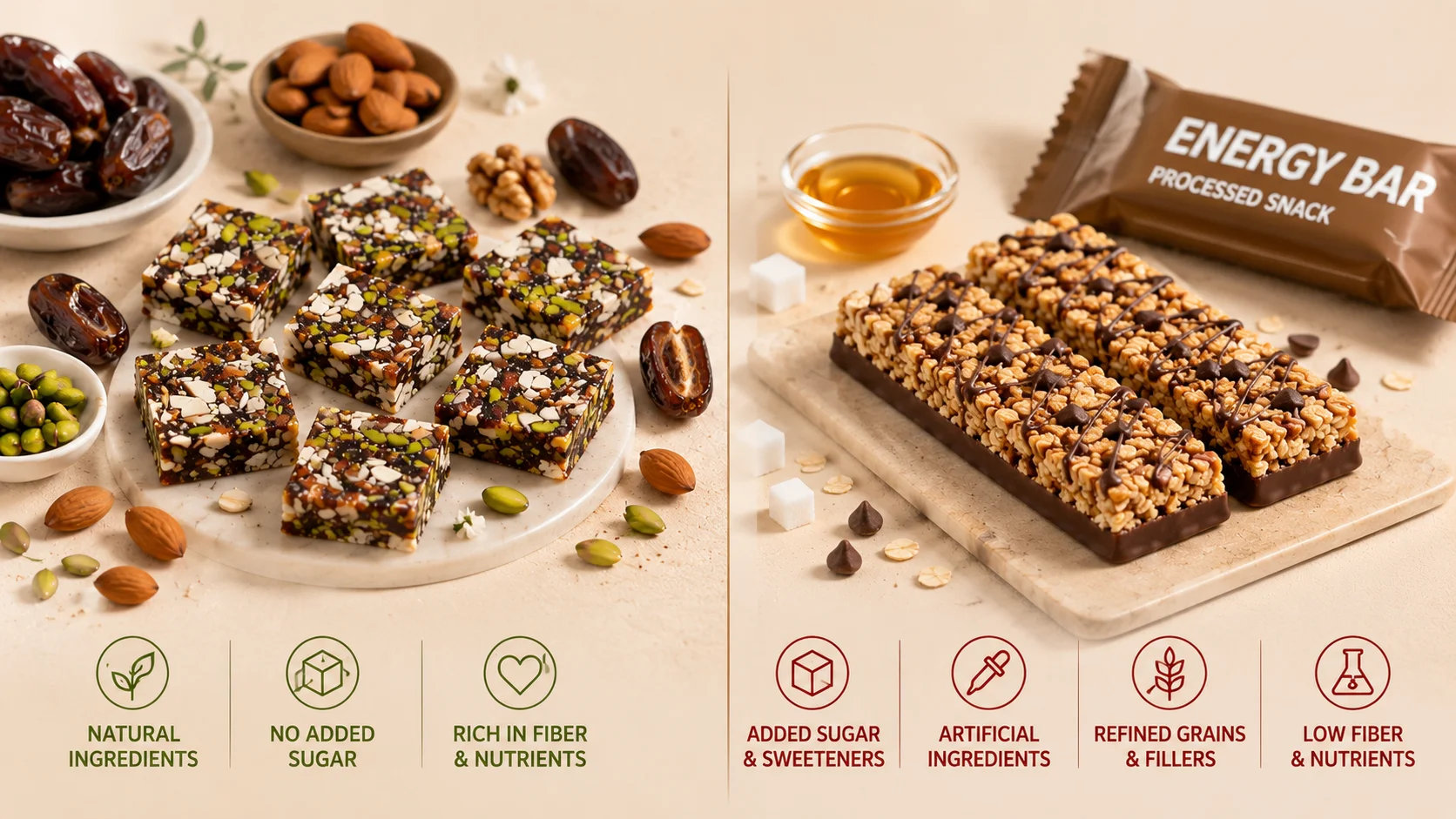 Date & Nut Bars vs Regular Energy Bars
